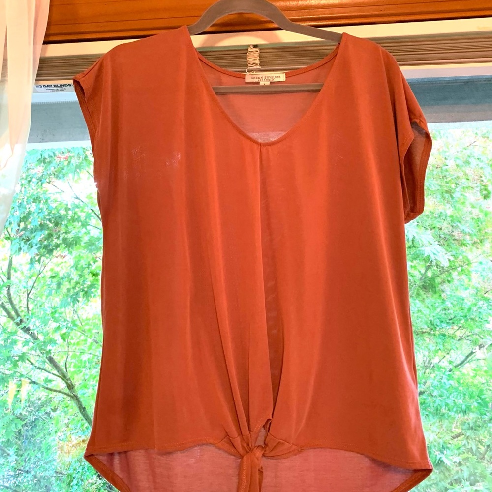 Mauve tie blouse